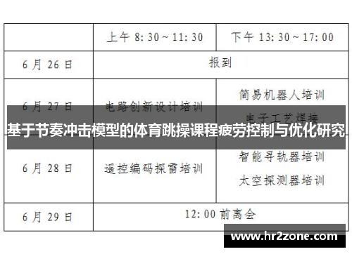 基于节奏冲击模型的体育跳操课程疲劳控制与优化研究